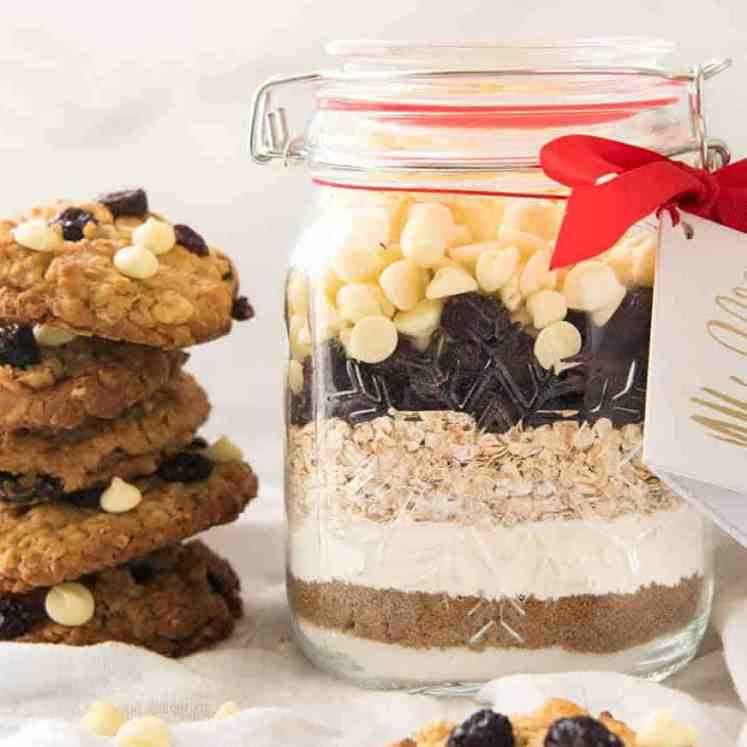 Cranberry Oatmeal Cookie Mix in a Jar