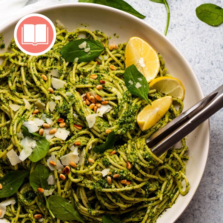 Green Spaghetti from RecipeTin Eats "Dinner" cookbook by Nagi Maehashi