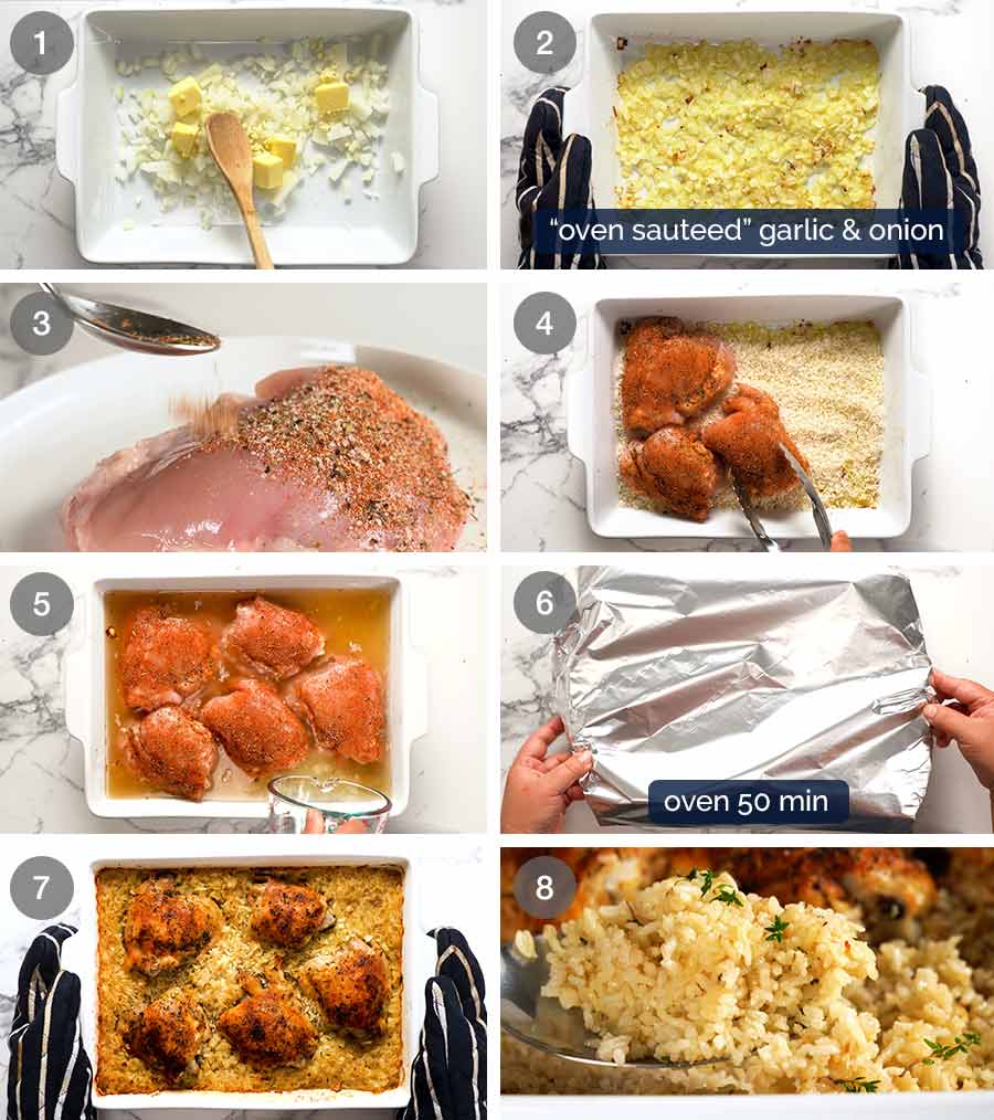 How to make chicken and rice in the oven