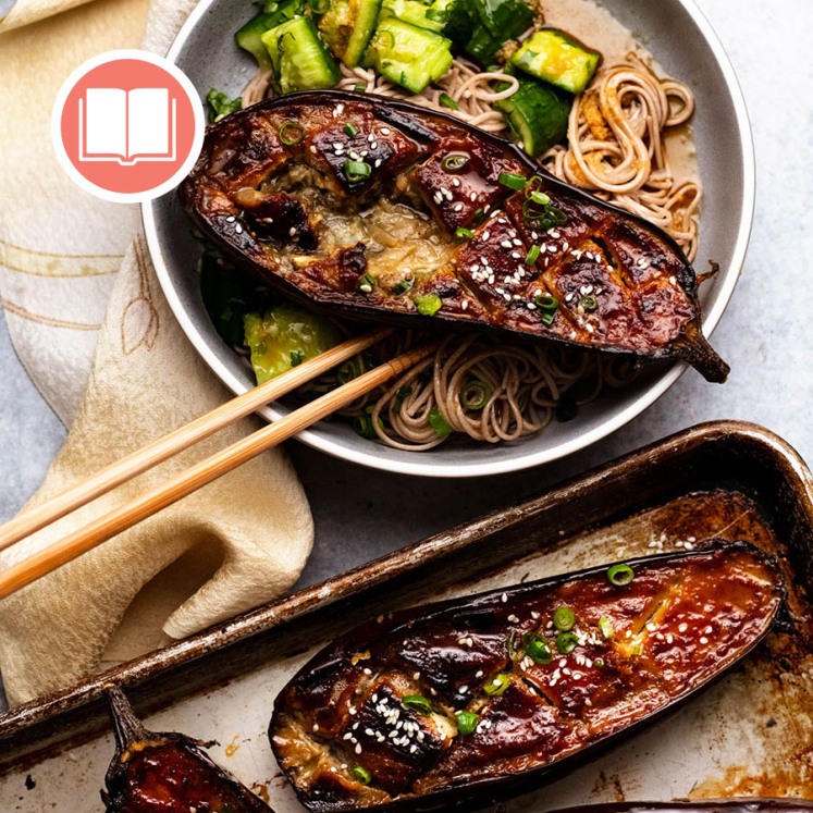Miso-Glazed Eggplant from RecipeTin Eats "Dinner" cookbook by Nagi Maehashi