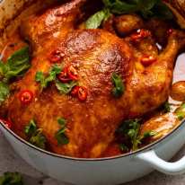 Thai red curry pot roasted chicken