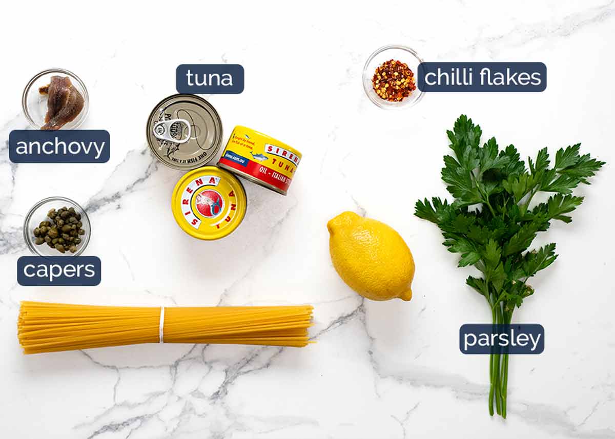 Ingredients in Canned tuna pasta